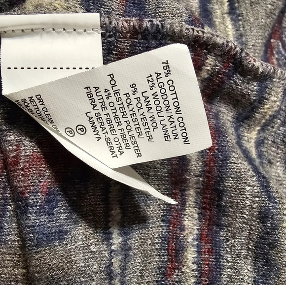 Lucky Brand Wool Blend Aztec Tribal Print Waterfall Cardigan Womens Size Medium - Picture 6 of 8